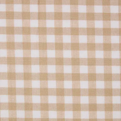 Obrázek produktu pro HOMESCAPES Vichy kostkovaná bavlněná tkanina - na metry, béžovo-bílá, šířka 150 cm