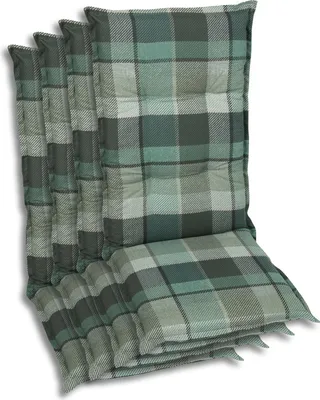 Produktbild von GO-DE Textil, Sesselauflage Mittellehner, 4er-Set, Farbe: grün, Maße ca.: 108 cm x 50 cm x 6 cm