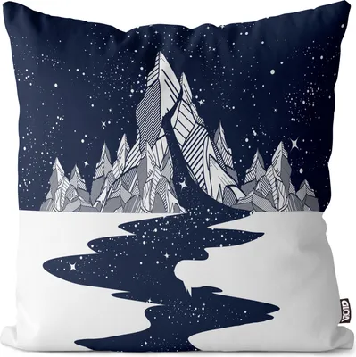 Produktbild von VOID Fluss Landschaft Berge Mond Kissenbezug Kissenhülle Sofakissen Kissen Deko Outdoor-Kissen Dekokissen