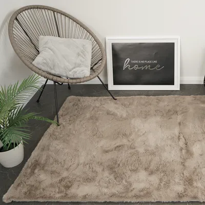 Immagine prodotto di Consilio Concept CLOUD tappeto in pelliccia 80x150 taupe tappeto supersoft 39 mm di altezza morbida imitazione pelliccia di coniglio