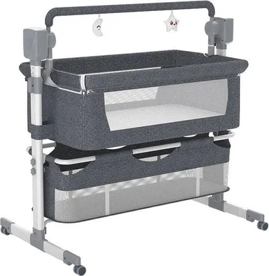 Produktbild von Elektrisches Babybett mit Matratze und Bluetooth grau