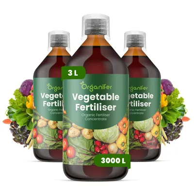Produktbild von Flüssigdünger Für Gemüse 3x1L – 3-4-3 NPK – Flüssig-Pflanzendünger Für Gemüse – Organifer