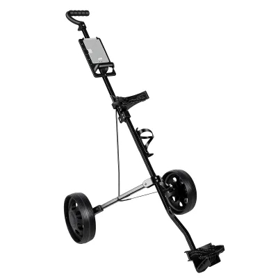 Produktbild von Golf-Trolley, 2-Rad-Golfbag-Caddy, faltbar, leichtes Design mit Multifunktionspanel und verstellbarem Gurt