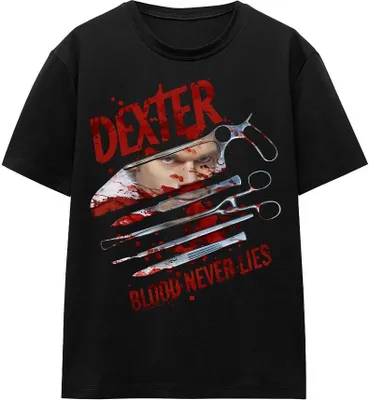 Obrázok produktu pre Dexter - Tričko "Blood Never Lies" pre mužov/dámy Uni TV15610 (M) (Black)