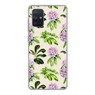 Produktbild von MuchoWow® Handyhülle Schutzhülle Hülle für Samsung Galaxy A51 Hortensien - Pflanzen - Muster Silikon Softcase Handy Hülle - Schutzabdeckung