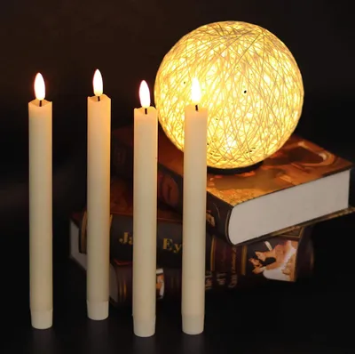 Produktbild von 6er Led stabkerzen, flackernd, batteriebetriebene LED Kerzen, warmer 3D-Dochtlicht, Fensterkerzen, 6 Stück für Weihnachtsdeko