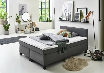 Produktbild von Boxspringbett Philly silberfarbener Bezug 50290-720 – Liegefläche ca. 140 x 200 cm