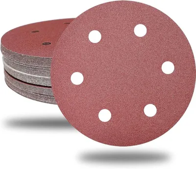 Imagen del producto de Jumada - Discos de lija - Aptos para montarse en lijadoras - Con sistema de sujeción por velcro y orificios - 20 unidades - Redondos - 180 mm, grano K100