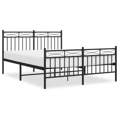 Obrázok produktu pre vidaXL Posteľný rošt s čelom a nohami kovový čierny 135x190 cm