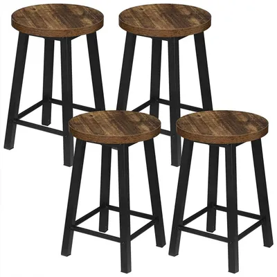 Produktbild von WOLTU 4er Set Esszimmerstühle Küchenstühle Wohnzimmerstühle Küche Stühle aus Metall und Holzwerkstoff für Home und Wohnzimmer, Holz Vintage