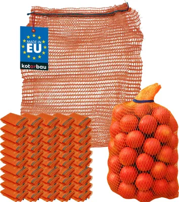 Produktbild von KOTARBAU® 50er Set Raschelsack Kartoffelsack 35 x 50 cm Obstsack 5 kg Polypropylen Gemüsenetz Aufbewahrungssack für Zwiebeln Kartoffel Gemüse Orange