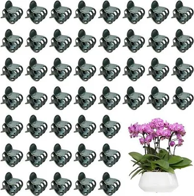Productafbeelding van Orchideeënstandaard voor 100 planten - Tuinhulp voor bloemen en groenten - Plastic stangen - Ondersteuning voor klimopende orchideeën.