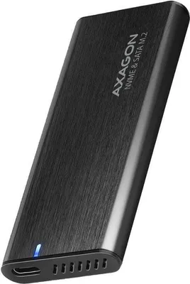 Productafbeelding van Axagon EEM2-SB2, SSD-behuizing, M.2, NVMe-oF, SATA, Serial ATA II, Serial ATA III, 10 Gbit/s, USB-aansluiting, zwart