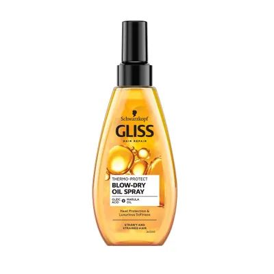 Zdjęcie produktu dla Schwarzkopf Gliss Blow-Dry Oil Spray, Termoochronny olejek do włosów, 150ml