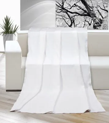 Zdjęcie produktu dla Koc mikro na łóżko pojedyncze 150x200cm biały naturalny (kremowy)