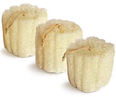 Produktbild von Set aus 3 natürlichen Duschschwämmen aus Luffa