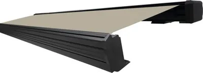 Produktbild von SOLUNA Kassettenmarkise Exquisit 5x3,5 Stoff Dessin 320923 Gestell DB703 dunkelgrau inkl. Motor und Wandschalter rechts