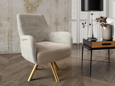Produktbild von Sessel Drehsessel VALERIE in Stoff Touch Me und Elisa Velvet Beige