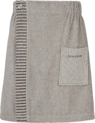 Produktbild von Schiesser Frottier Saunakilt Rom für Herren | 100% Baumwolle aus nachhaltiger Produktion | weich, saugstark, 3-fach weitenverstellbar | 46-54  | Hellgrau