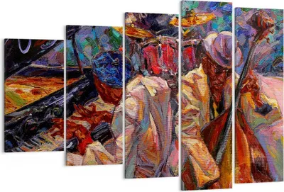 Produktbild von Bild auf Leinwand - Leinwandbild - Jazz Musik Band - 150x100cm - Wand Bild - Wanddeko - Wandbilder - Leinwanddruck - Bilder - Kunstdruck - Wanddekoration - Leinwand bilder - Wandkunst - EG150x100-3481