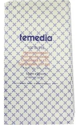 Obrázok produktu pre Obklady z netkanej textílie nesterilné 4-násobné 10x20cm, 100 ks KOM