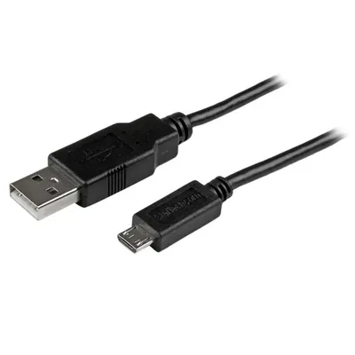Obrázok produktu pre StarTech.com USBAUB15CMBK, 0,15 m, USB A, Micro-USB B, USB 2.0, Samec/samec, Čierna
