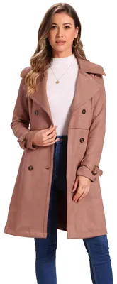 Imagen del producto de Abrigo tipo trench de imitación ante de Damen, ideal para otoño e invierno