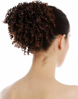 Produktbild von WIG ME UP Haarteil Haardutt Haarrose voluminös lockig Locken Kastanien Braun Mix JL-0123-4T30
