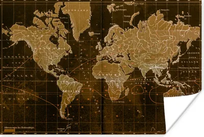 Produktbild von MuchoWow® Poster Klassische Weltkarte in Braun 120x80 cm - Bilder