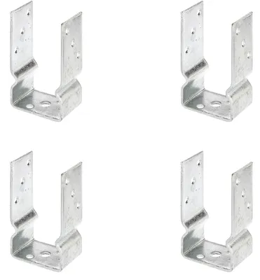 Zdjęcie produktu dla Alberts 4 x wsporniki słupków U, 81x150 mm, ocynkowane ogniowo, do przykręcenia, głębokość 60 mm