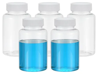 Produktbild von Set mit 5 Reagenzgläsern, jeweils 250 ml, mit Schraubverschluss