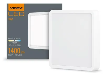 Zdjęcie produktu dla Lampa Led Vle-Dlss-184 Ramka Natynkowa Sq 18W/4K/Wh Videx