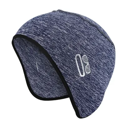 Imagen del producto de Gorro de forro polar, tipo beanie, para invierno, uni, para niños y adultos, ideal para actividades deportivas y al aire libre, color: blanco y azul
