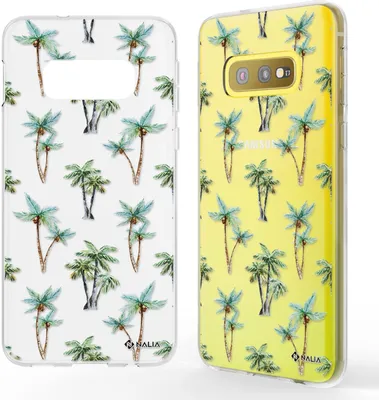 Produktbild von NALIA Handy Hülle für Samsung Galaxy S10e, Slim Silikon Motiv Case Cover Schutz Palmen