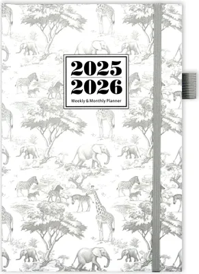 Productafbeelding van INF Wekelijkse planner 2025-2026 met gestructureerde indeling, grijs