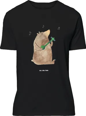 Produktbild von Mr. & Mrs. Panda Tshirt Bär Lied - Schwarz - Geschenk, T-Shirt, Teddy, Shirt, Lustiges, Frau, Oversize, Liebe, Spruch, Valentinstag, Statement, Herz