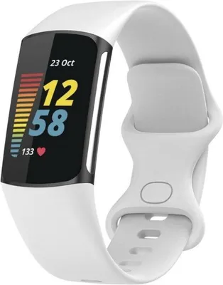 Produktbild von Armband für Fitbit-Tracker – Größe M/L – Silikon – Weiß – Wasserfest