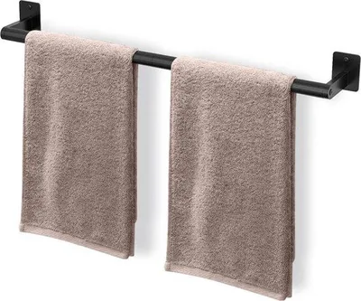 Obrázok produktu pre Nástenný vešiak na uteráky, kovový, 60 cm, čierny