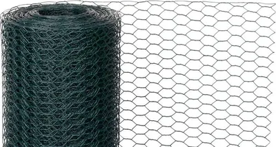 Immagine prodotto di Rete GARDEN HEX PVC, 1000/25/1,0 mm, verde, RAL 6005, esagonale, per allevamento, conf. 25 m