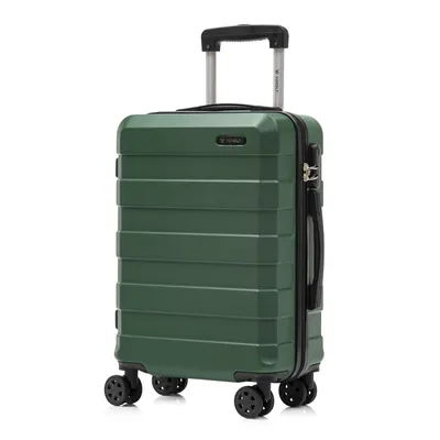 Produktbild von Koffer Trolley Reisekoffer Suitcase, Rollkoffer Handgepäck ,mit 4 Rollen360°, Hartschalenreisekoffer, Zahlenschloss, Weicher Gummigriff(M, Dunkelgrün)