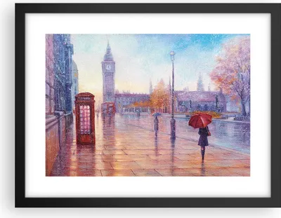Produktbild von Gerahmtes Poster - Schwarzer Rahmen - Groß Ben Regenschirm - 40x30 cm - Wand Bild - Wanddeko - Wandbilder - Kunstposter - Wandposter - Bilderrahmen - Bilder - Kunstdruck - P2BAA40x30-4394