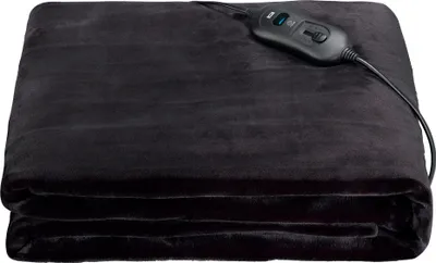 Obrázek produktu pro Elektrická vyhřívaná deka 180 x 130 cm, 120 W, černá flanelová