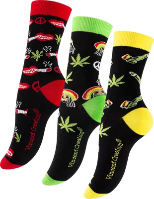 Produktbild von Vincent Creation® Rasta Weed Socken 3 Paar 36-40