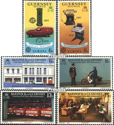 Produktbild von Briefmarken GB - Guernsey 1979 Mi 189-190,195-198 (kompl.Ausg.) postfrisch Postwesen