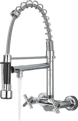 Produktbild von Küchenarmatur, Wandmontage, doppelt schwenkbare Ausläufe, Chrom A