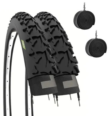 Produktbild von Mountainbike Reifen 26 x 1,90, inklusive Schläuche, schwarz, für Offroad und Stadt