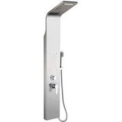 Produktbild von Famanu Duschpaneel mit Thermostat - Edelstahl, 5 Wassermodi