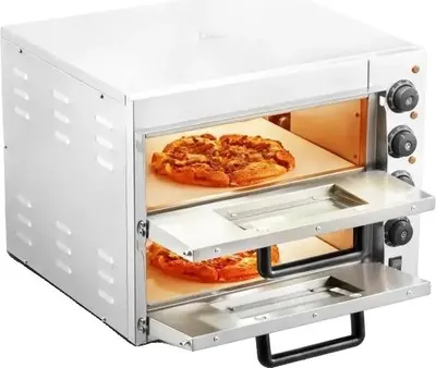 Produktbild von Pizzaofen, 16-Zoll-Kapazität, einstellbare Temperatur von 50°C bis 350°C, 120-Minuten-Timer, 3 Heizröhren,