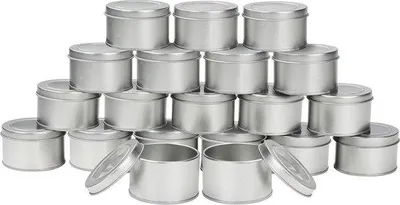 Productafbeelding van Aluminium reiskoffer met deksel, 20 stuks, 65 x 4 cm, lege metalen verpakking voor doe-het-zelf projecten, hobby, cosmetica, lippenbalsem, kruiden en zalven