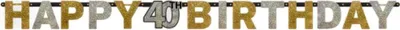 Produktbild von Golden 40th Birthday Girlande 2,13m